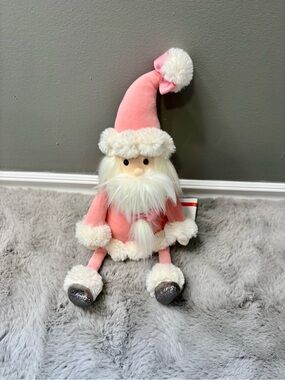 Jellycat Splendid Pink and White Plush Santa BNWT super rare